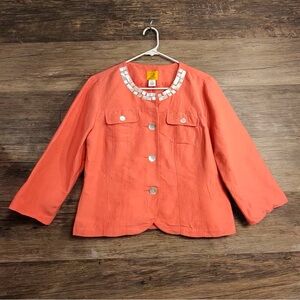 Ruby Rd. Coral Blazer Jacket with Decorative Collar